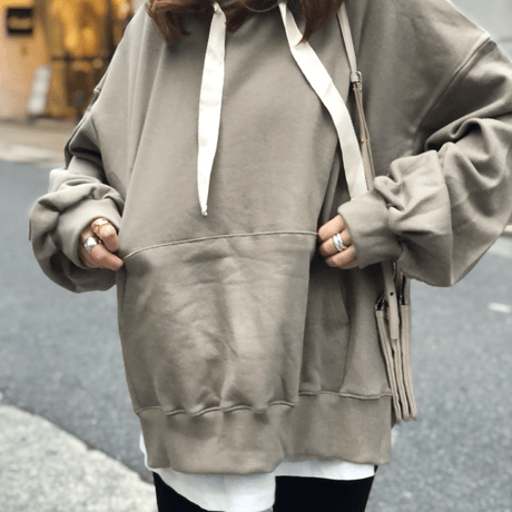 レイヤードワイドパーカー(brown)