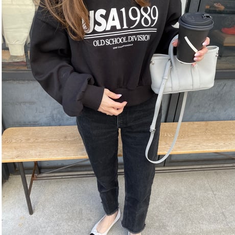 Leather mini tote bag(Blue gray)付属ポーチなし