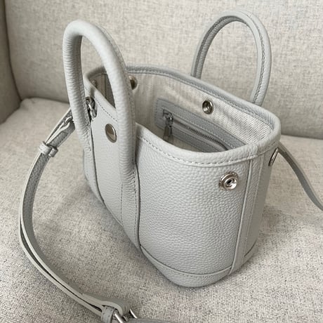 Leather mini tote bag(Blue gray)付属ポーチなし