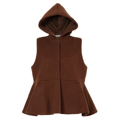 【In the morning】WOOL MOHAIR FLARE VEST(BROWN)