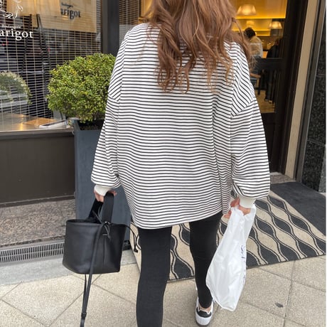 Border long t-shirts(Ivory)