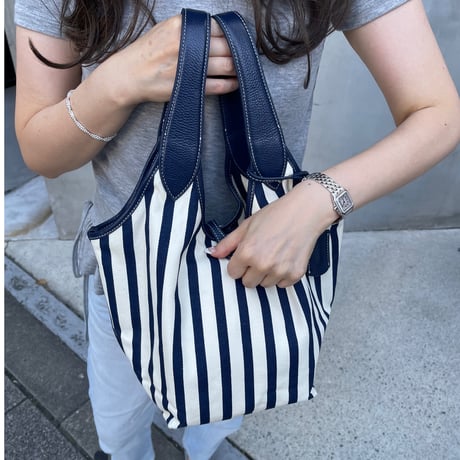Leather stripe bag