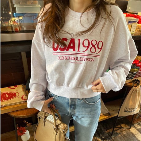 USA logo sweat(Light gray)