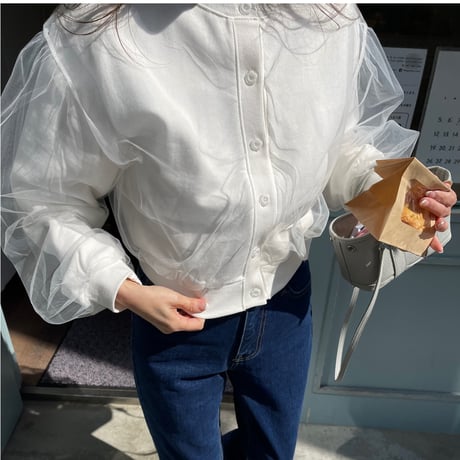 Chiffon cardigan(White)