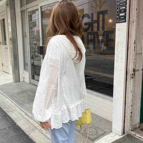 Frill foodie jamper(White)