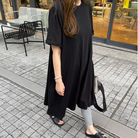 Cotton flare onepiece(Black)
