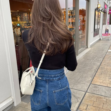 Leather mini square bag(Ivory)