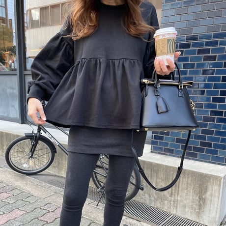 Balloon sleeve pullover (Black)
