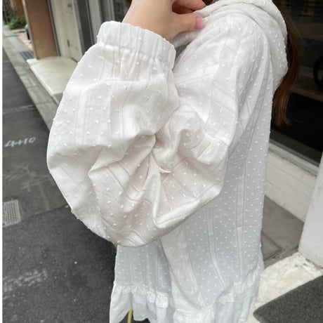 Frill foodie jamper(White)