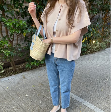 Knit cape cardigan(Beige)