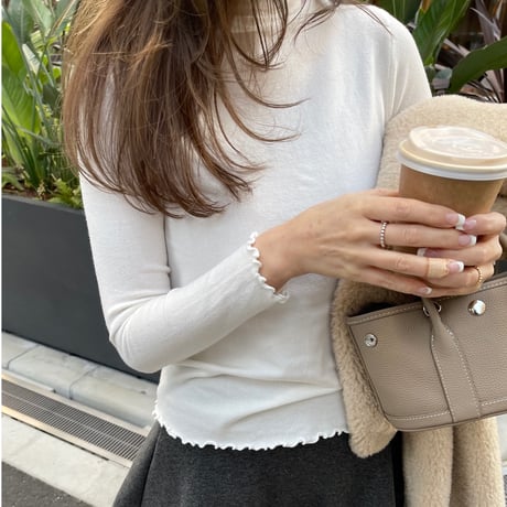 Mellow piping knit(White)
