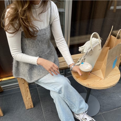 Wool knit camisole (Light gray)