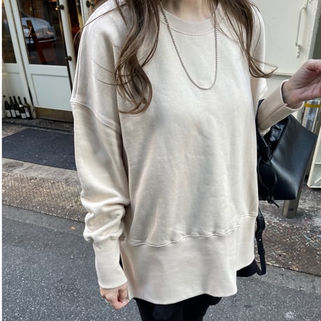 Slit design sweat(Beige)