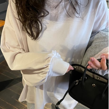 Puff sleeve long t-shirts
