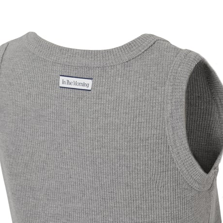 再販【当店オリジナル 】Waffle rib tanktop (Light gray)