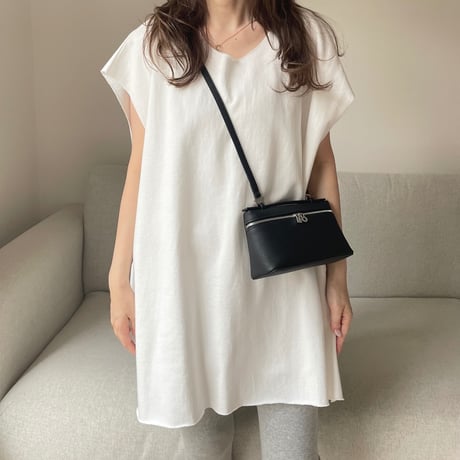 Leather mini sholder bag(Black)