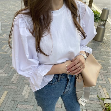 Candy sleeve tops(White)