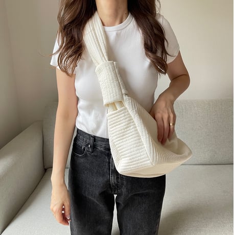 Quilting croissant bag(White)