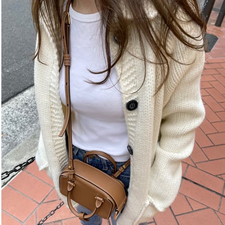 Stand collar volume cardigan(Ivory)