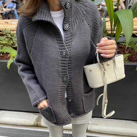 Leather mini tote bag(Ivory)