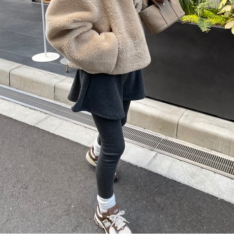 Flare skirt leggings(Charcoal gray)