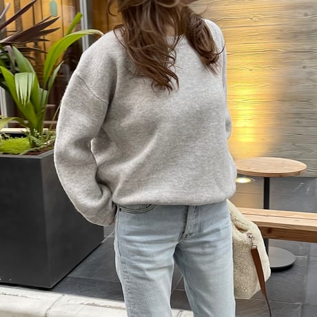Wool blend crew neck knit(Oatmeal)