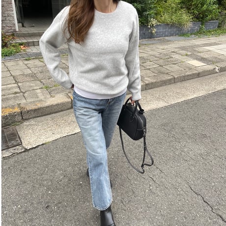 Soft knit pullover( Light gray)