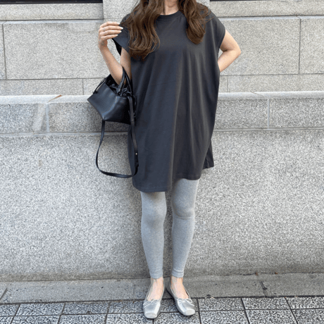 Cotton wide mini onepiece(Gray)