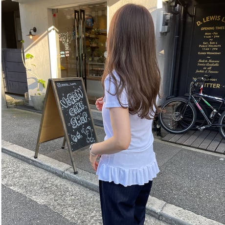Frill rib tops(White)