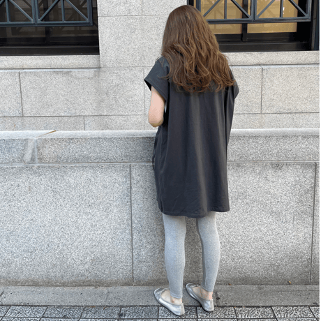 Cotton wide mini onepiece(Gray)