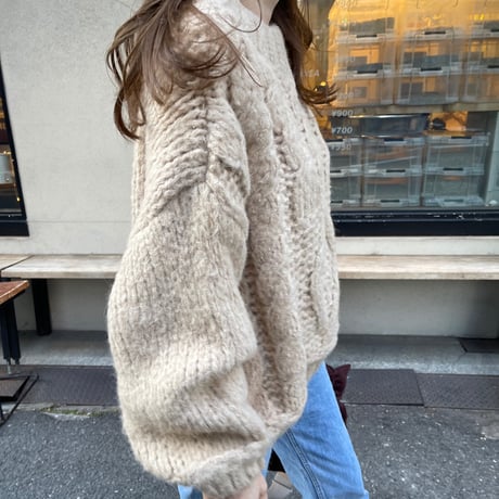 Low gauge volume knit(Beige)