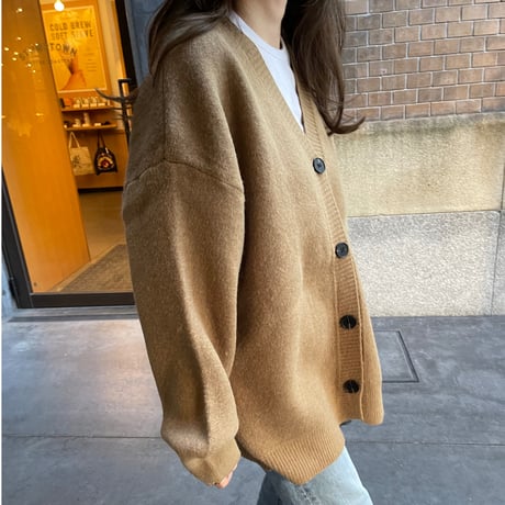 Trad volume cardigan (Brown)
