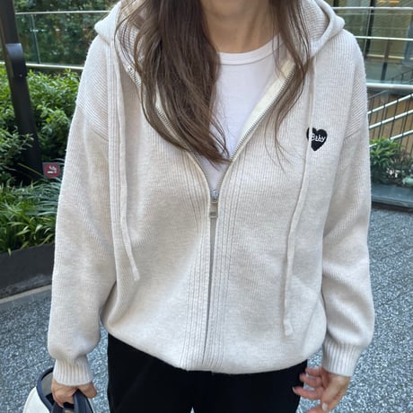 Heart knit foodie (Beige)
