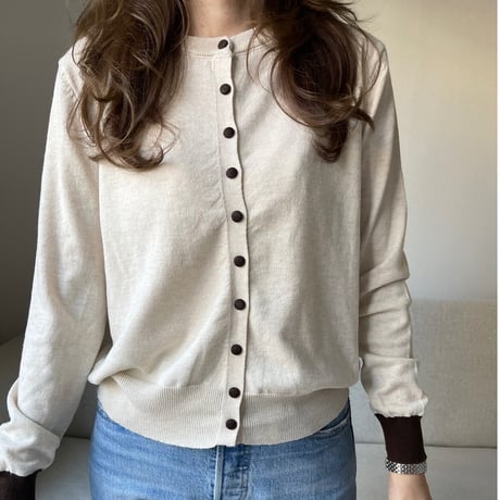 Bicolor cardigan(Beige)