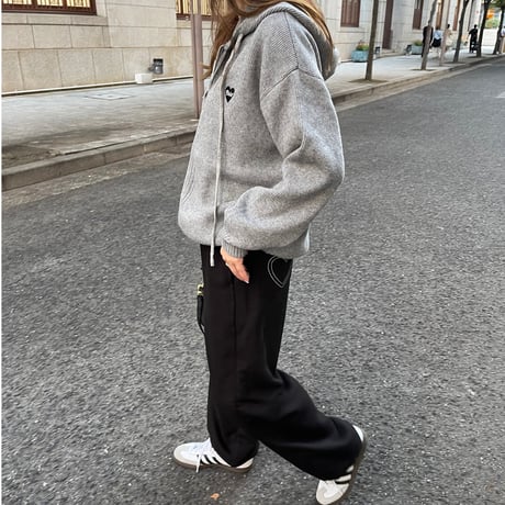 Heart knit foodie (Gray)
