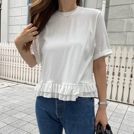 Frill t-shirts (White)