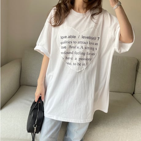 Heart over t-shirts(White)