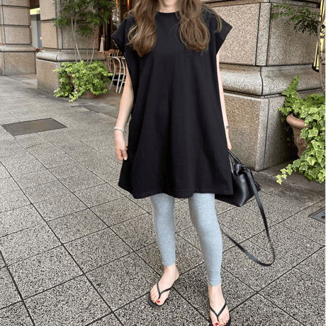 Cotton wide mini onepiece(Black)