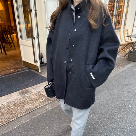 【Hand made】Wool100% Over coat(Black)