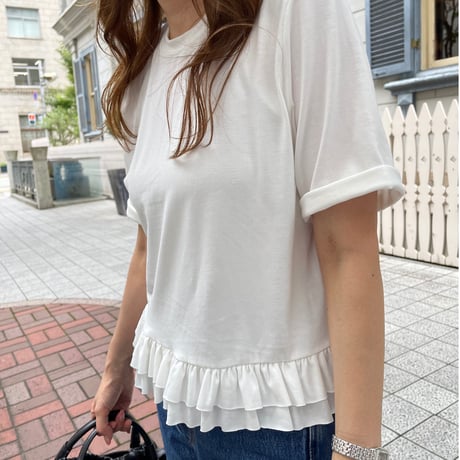 Frill t-shirts (White)