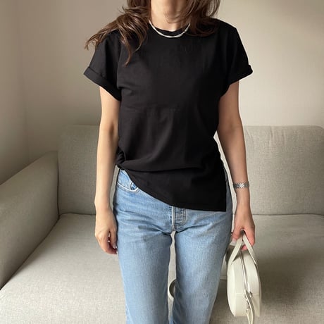 Slit t-shirts(Black)