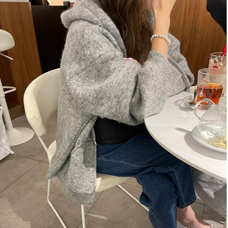 Foodie knit parker (Gray)