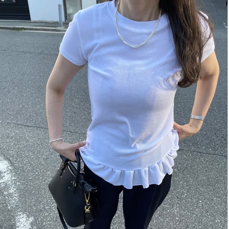 Frill rib tops(White)