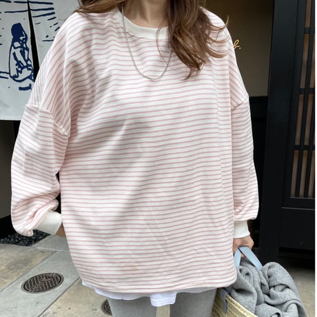 Boader long t-shirts (Pink)