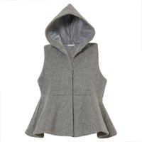 【In the morning】WOOL MOHAIR FLARE VEST (GRAY)