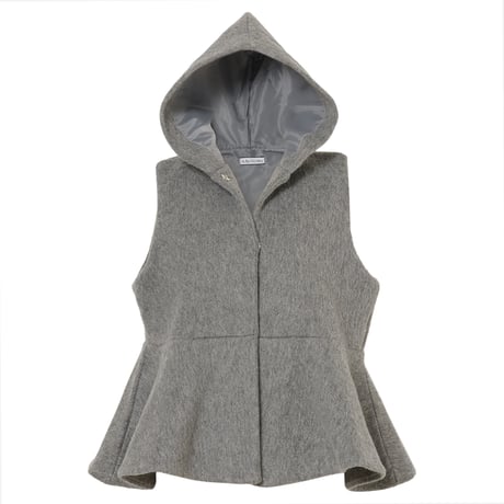 【In the morning】WOOL MOHAIR FLARE VEST (GRAY)