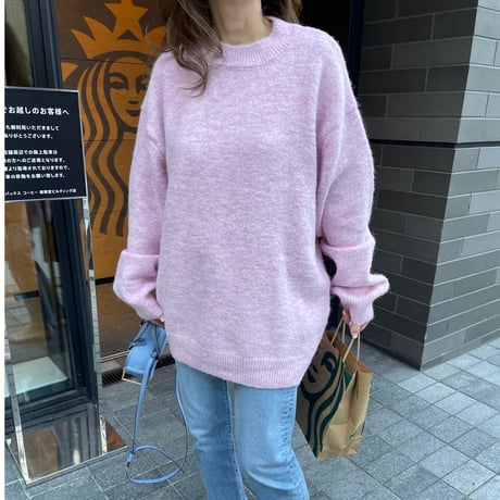 Wool long knit(Pink)