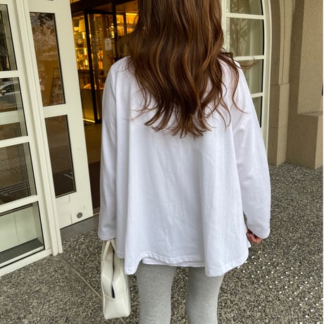A-line flare t-shirts (White)