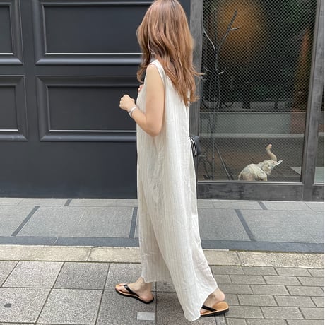 Stripe tuck onepiece(Ivory)