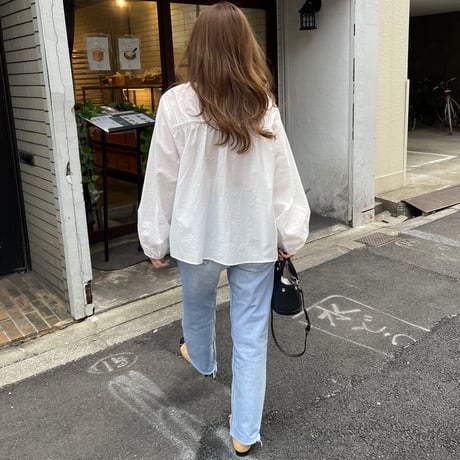 Gather tuck blouse(White)